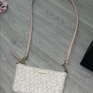 Calvin Klein White and Pink Crossbody Bag